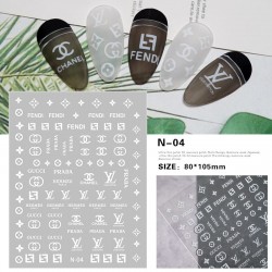 3D-N04   10pcs/lot Brand Logo Nail Stickers