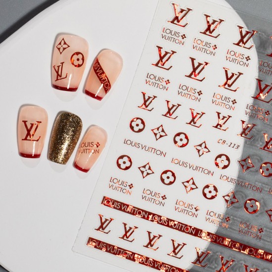 CB113-Red  10pcs/lot LV Nail Art