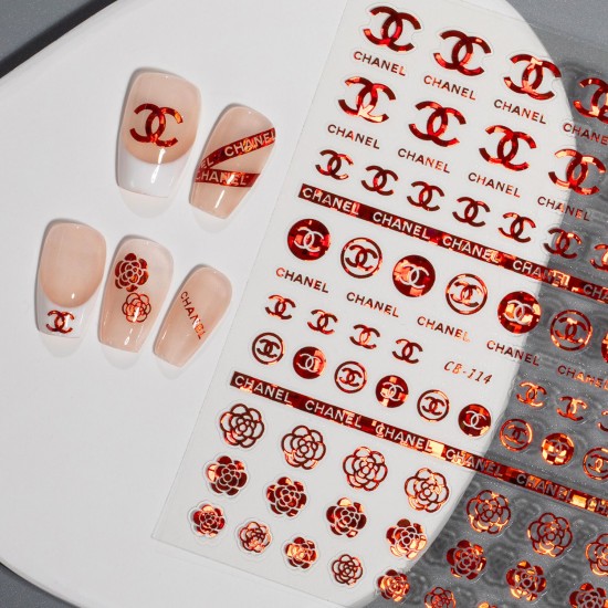 CB114-Red  10pcs/lot Chanel Nail Art