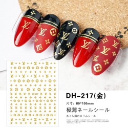 DH217-Gold   10pcs/lot LV Nail Stickers