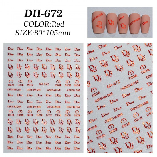 DH672   10pcs/lot Dior Nail Stickers