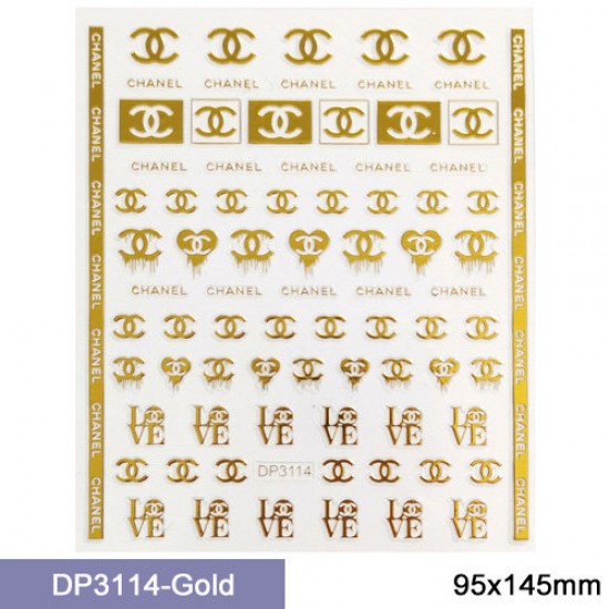 3D stickers nail art DP3114-Gold