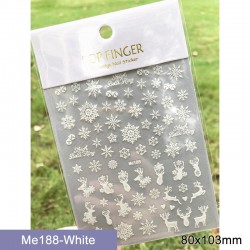 Me188-White  10pcs/lot Christmas Nail Stickers