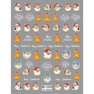 5D-M1432   10pcs/lot Christmas Embossed Nail Stickers