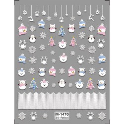 5D-M1470   10pcs/lot Christmas Embossed Nail Stickers