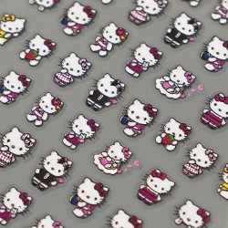 5D-M1222   10pcs/lot Hello Kitty Embossed Nail Stickers