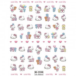 5D-M1558   10pcs/lot Hello Kitty Embossed Nail Stickers