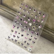 TO1339   10pcs/lot Kuromi Embossed Nail Stickers
