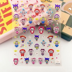 5D-FD720   10pcs/lot LABUBU Embossed Nail Stickers