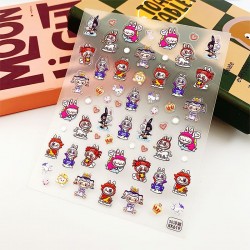 5D-KK619   10pcs/lot LABUBU Embossed Nail Stickers