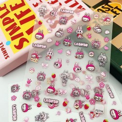 5D-FD734   10pcs/lot LABUBU Embossed Nail Stickers