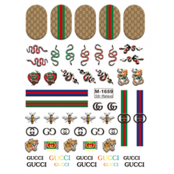 5D-M1659   10pcs/lot Gucci Embossed Nail Stickers