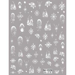 5D-M1029   10pcs/lot Snowflake Embossed Nail Stickers