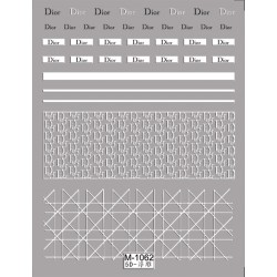 5D-M1062   10pcs/lot Dior Embossed Nail Stickers