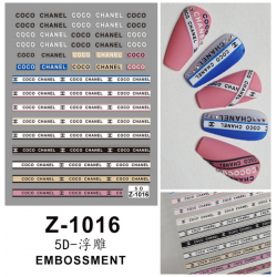 5D-Z1016   10pcs/lot Chanel Embossed Nail Stickers