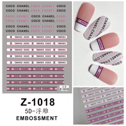 5D-Z1018   10pcs/lot Chanel Embossed Nail Stickers