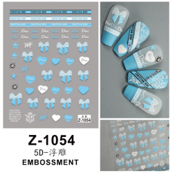 5D-Z1054   10pcs/lot Dior Embossed Nail Stickers