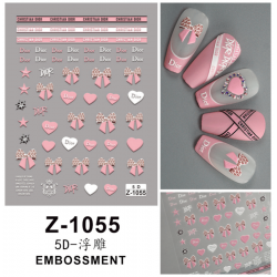5D-Z1055   10pcs/lot Dior Embossed Nail Stickers