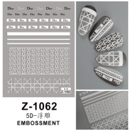 5D-Z1062   10pcs/lot Dior Embossed Nail Stickers