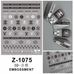 5D-Z1075   10pcs/lot Chanel/LV Embossed Nail Stickers