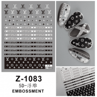 5D-Z1083   10pcs/lot LV Embossed Nail Stickers