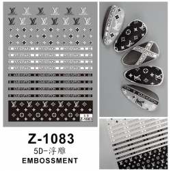 5D-Z1083   10pcs/lot LV Embossed Nail Stickers