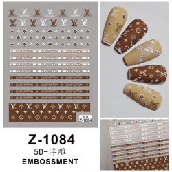 5D-Z1084   10pcs/lot LV Embossed Nail Stickers