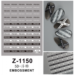 5D-Z1150   10pcs/lot PRADA Embossed Nail Stickers