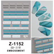 5D-Z1152   10pcs/lot TIFFANY Embossed Nail Stickers