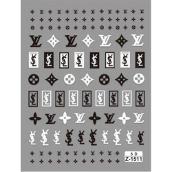 5D-Z1511   10pcs/lot YSL/LV Embossed Nail Stickers
