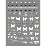 5D-Z1758   10pcs/lot Chanel Embossed Nail Stickers