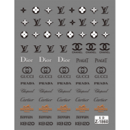 5D-Z1860   10pcs/lot Chanel/LV/Gucci/Prada/Hermes/Dior Embossed Nail Stickers