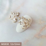 MG638  10pcs/lot Flower Zircon Nail Art